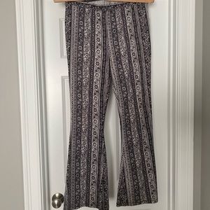 Boho black and white flare bell bottom pants